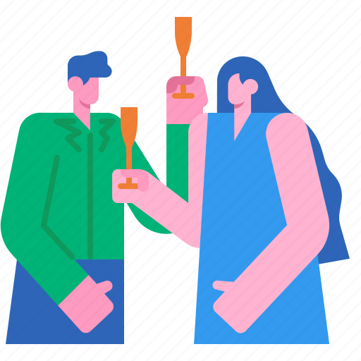 Party, celebration, couple, cheers, man, women icon - Download on Iconfinder
