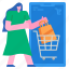 shopping, online, women, smartphone, ecommerce 
