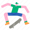 skateboard, skateboarding, extreme, man, playtime