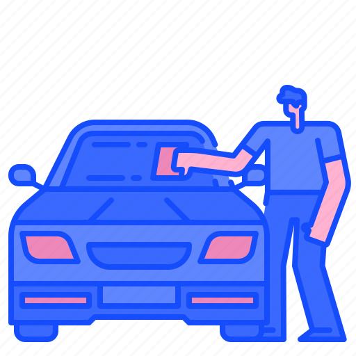 Car, wash, transportation, clean, washing, man icon - Download on Iconfinder