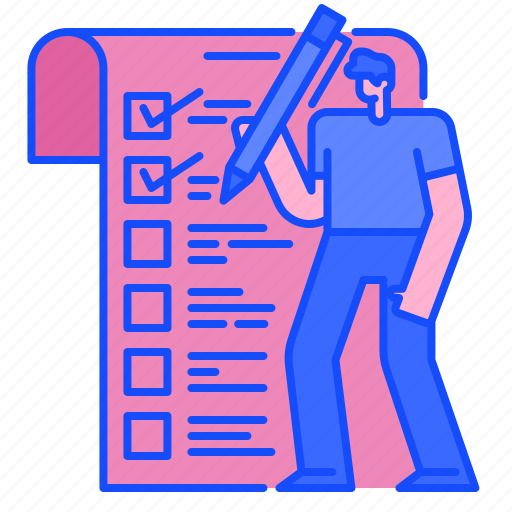 Check, list, paper, evaluate, man, compliance icon - Download on Iconfinder