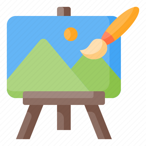 Painting, paint, drawing, paintbrush, brush, canvas, landscape icon - Download on Iconfinder