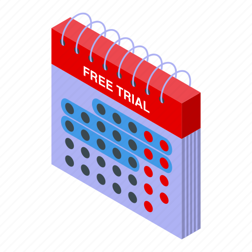 Trial, period, isometric icon - Download on Iconfinder