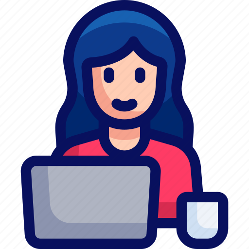 Freelancer, freelance, woman, digital nomad icon - Download on Iconfinder