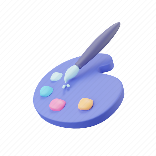 Paint, brush, painting 3D illustration - Download on Iconfinder
