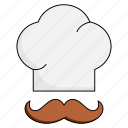 cook, mustache, cooker, cap, french, hat, chef, kitchen