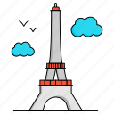 french tower, building, architecture, eiffel tower, monument
