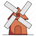 farmhouse, village, windmill, rench, farming, farm, house
