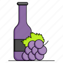 berries, alcohol, bottle, drink, beverage, wine