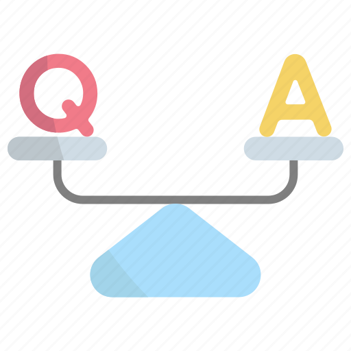 Scale, question, answer, faq, support, weight, help icon - Download on Iconfinder