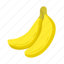 banana, fruit, fresh, tropical, yellow, food, sweet