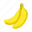 banana, fruit, fresh, tropical, yellow, food, sweet 