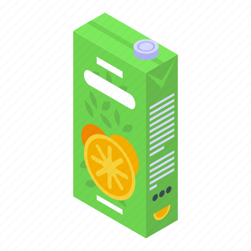 Fresh, juice, package, isometric icon - Download on Iconfinder