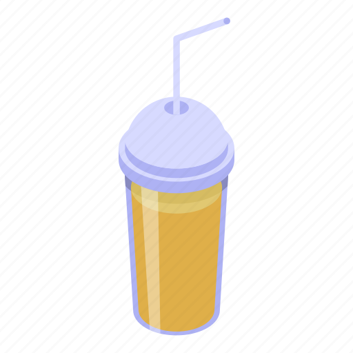 Fresh, juice, plastic, cup, isometric icon - Download on Iconfinder