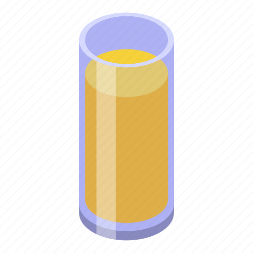 Orange, juice, glass, isometric icon - Download on Iconfinder