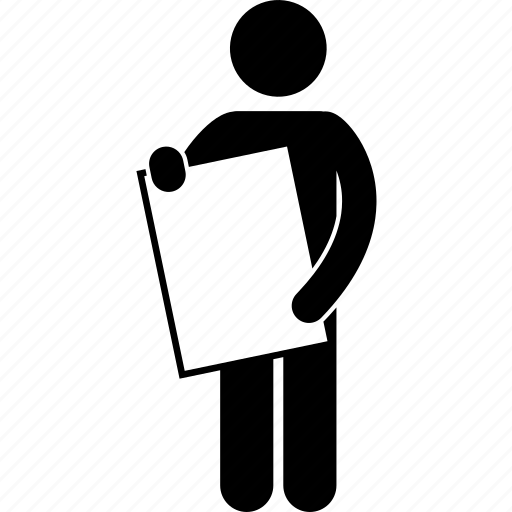Banner, holding, man, paper, people, person, poster icon - Download on Iconfinder