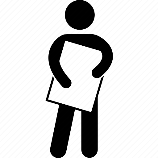Banner, empty, holding, hugging, man, person, poster icon - Download on Iconfinder