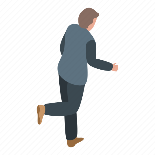 Running, scared, man, isometric icon - Download on Iconfinder