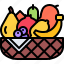 pear, banana, basket, fruit, food, shop 