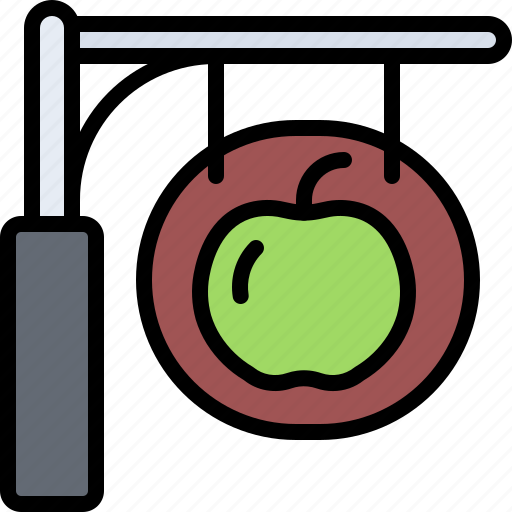 Sign, signboard, fruit, food, shop icon - Download on Iconfinder