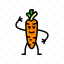 carrot, vegetable, character, fruit, funny, food