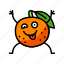 mandarin, fruit, character, funny, food, happy 