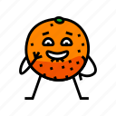 orange, fruit, character, funny, food, happy