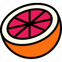grapefruit, half, cut, fruit, food, sweet