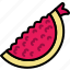 pomegranate, sliced, cut, fruit, food, sweet 