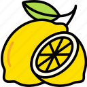 lemon, with, half, cut, fruit, food, sweet