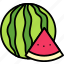 watermelon, with, half, sliced, cut, fruit, food, sweet 
