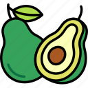 avocado, with, half, cut, fruit, food, sweet