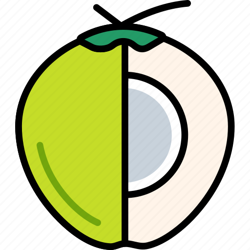 Coconut, and, half, cut, fruit, food, sweet icon - Download on Iconfinder