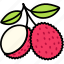 lychee, with, half, peeled, fruit, food, sweet 