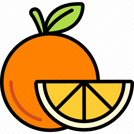 Orange, with, sliced, half, cut, fruit, food icon - Download on Iconfinder
