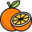 orange, with, half, cut, fruit, food, sweet 