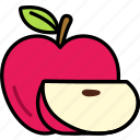 apple, with, sliced, cut, fruit, food, sweet