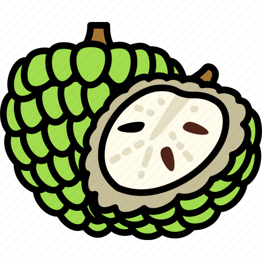 Custard, apple, with, half, cut, fruit, food icon - Download on Iconfinder