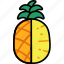 pineapple, and, half, cut, fruit, food, sweet 
