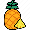 pineapple, with, slice, fruit, food, sweet