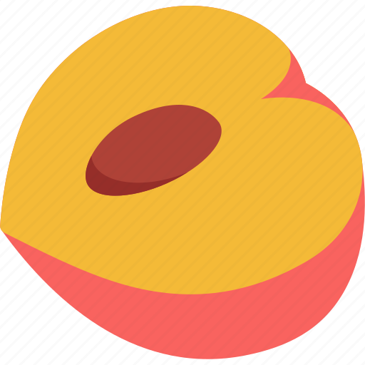 Peach, half, cut, fruit, food, sweet icon - Download on Iconfinder