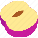plum, half, cut, fruit, food, sweet