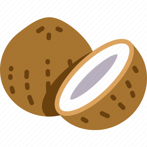 Coconut, shell, and, half, cut, fruit, food icon - Download on Iconfinder