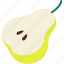 pear, half, cut, fruit, food, sweet 
