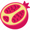 pomegranate, half, cut, fruit, food, sweet