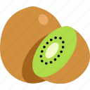 kiwi, with, half, cutfruit, food, sweet
