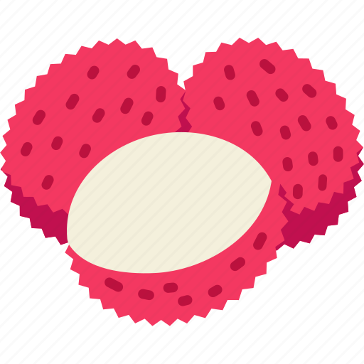 Lychee, two, with, half, peeledfruit, food, sweet icon - Download on Iconfinder