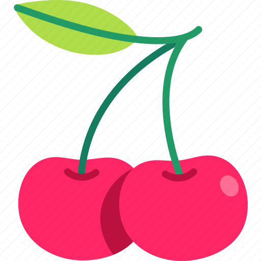 Cherry, with, leaf, fruit, food, sweet icon - Download on Iconfinder