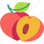 peach, with, half, cut, fruit, food, sweet 