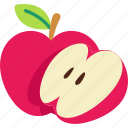 apple, with, half, cut, fruit, food, sweet